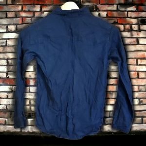 boys blue jean button down